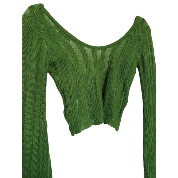 Heavy Manners Little Miss Cozy Knit Top Green Size XS - Picture 7 of 8